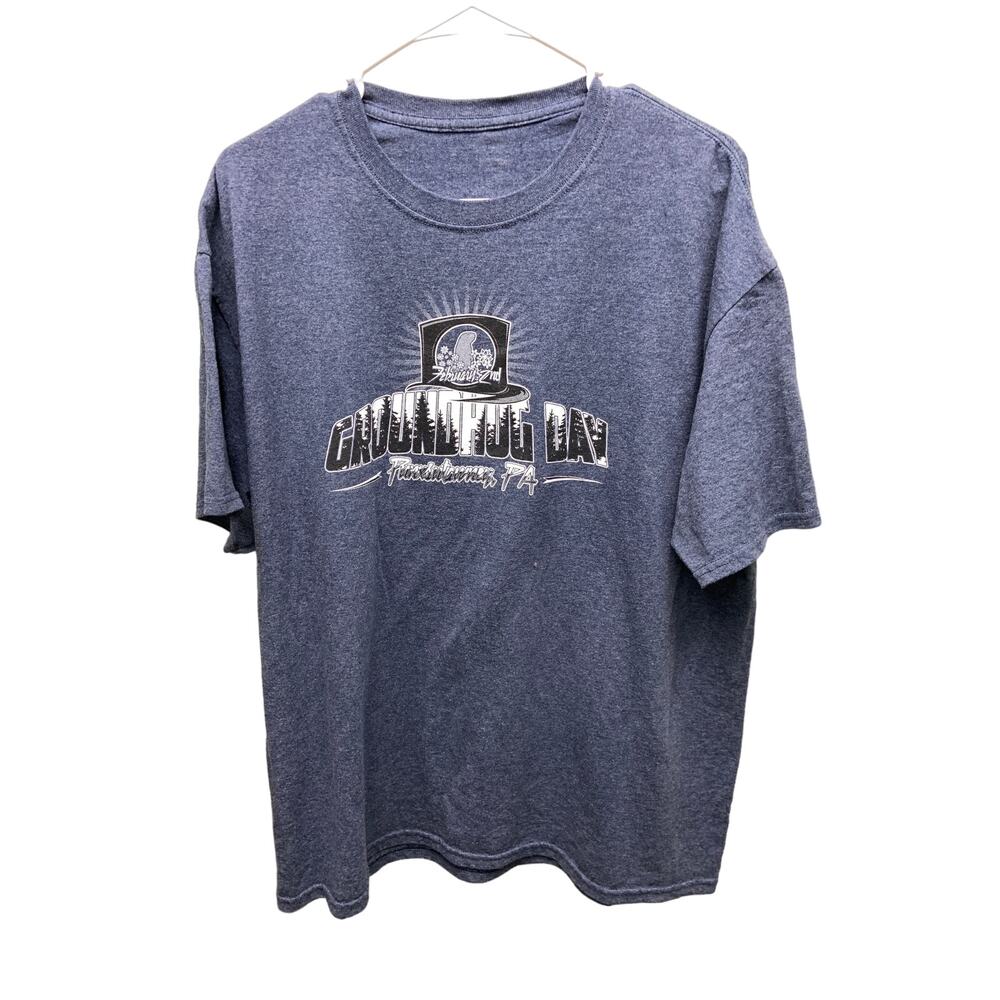Groundhog Day Punxsutawney PA Blue T-Shirt Tee Size L